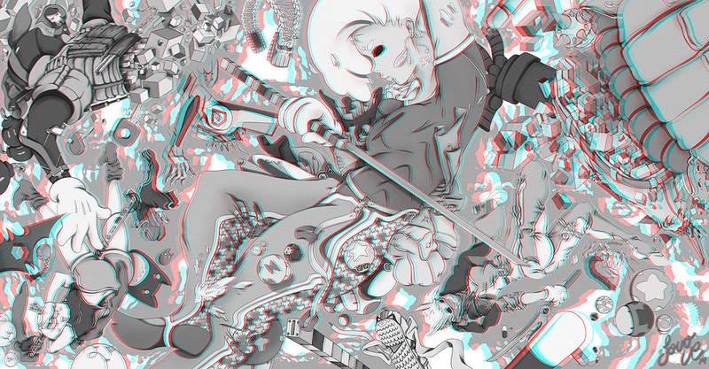 Illustration for article titled 3D Video Game Art That Looks Good Even Without Glasses